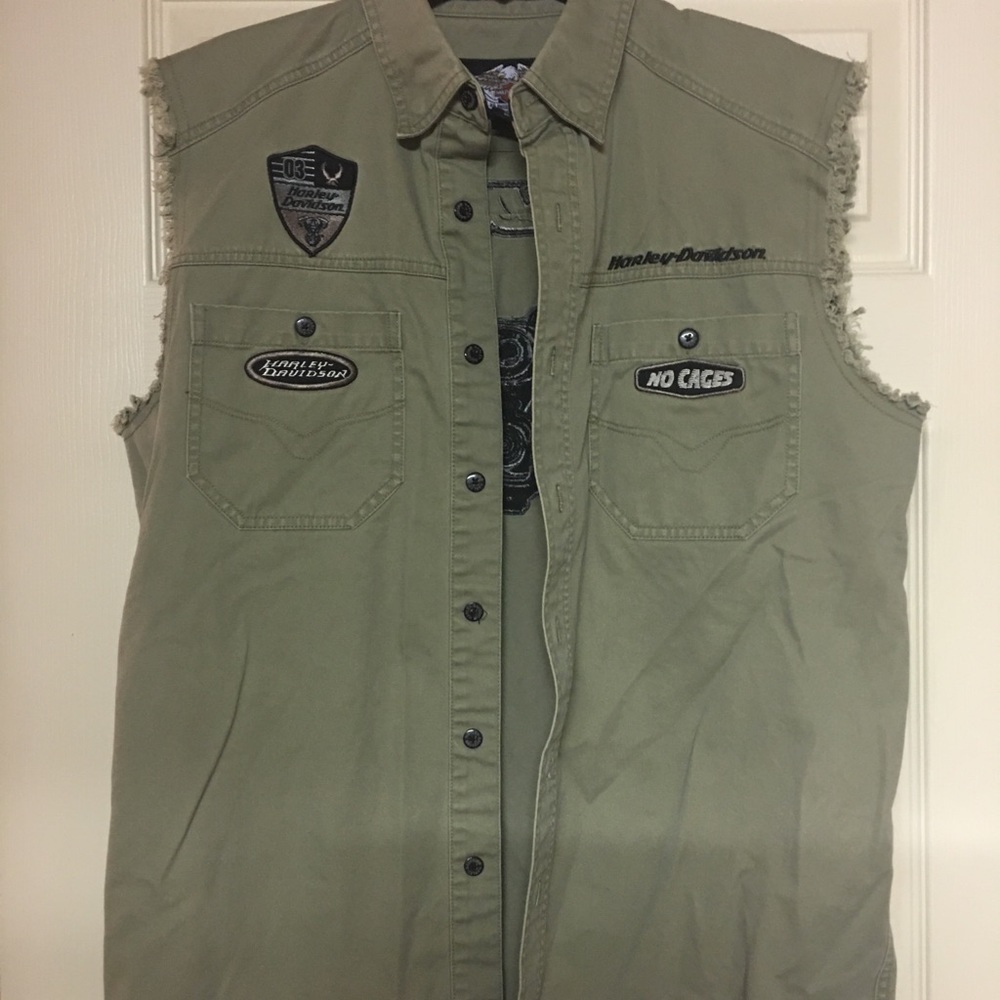 Men’s sleeveless Harley-Davidson denim shirt